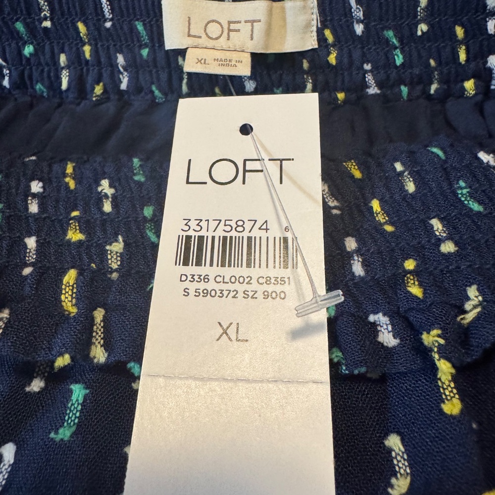 NWT Loft Mini Skirt Navy with Pattern XL - Picture 3 of 6